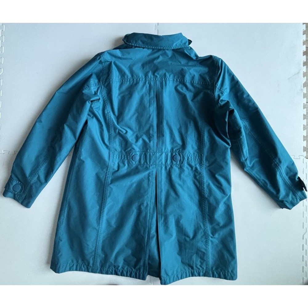 LL BEAN Rain Jacket Women's Coat Parka Lined Windbreaker - Size L Teal Blue - Picture 2 of 10